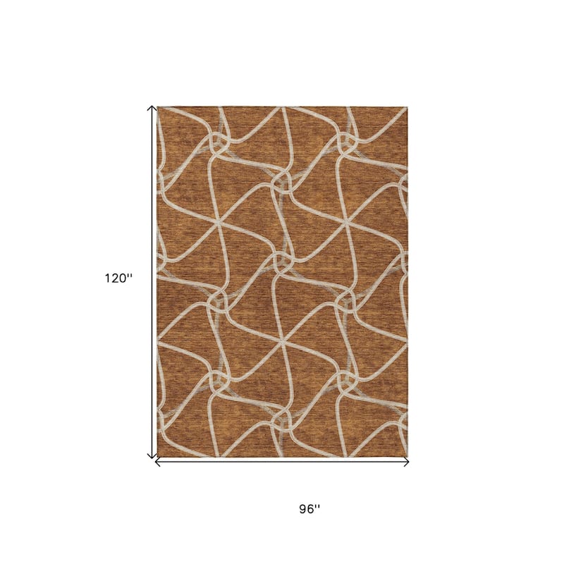 HomeRoots Geometric Contemporary Rectangle Outdoor Rug