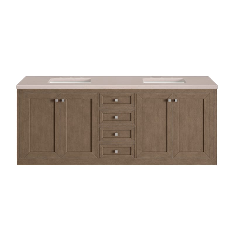 James Martin Vanities Chicago 72" Double Basin Hardwood Vanity Set