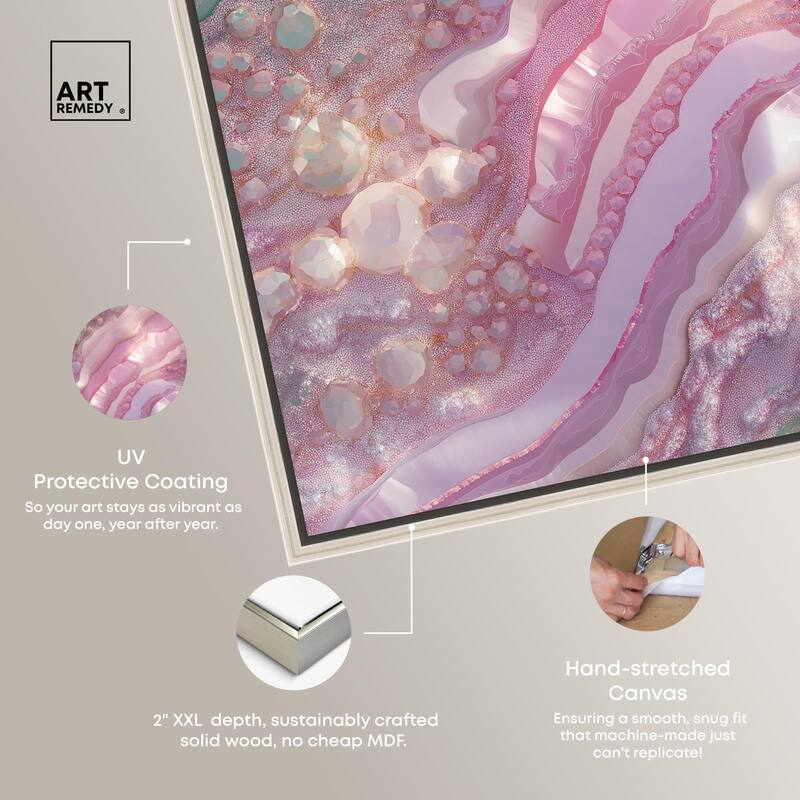 Pink and Mint Crystal I Canvas by Art Remedy
