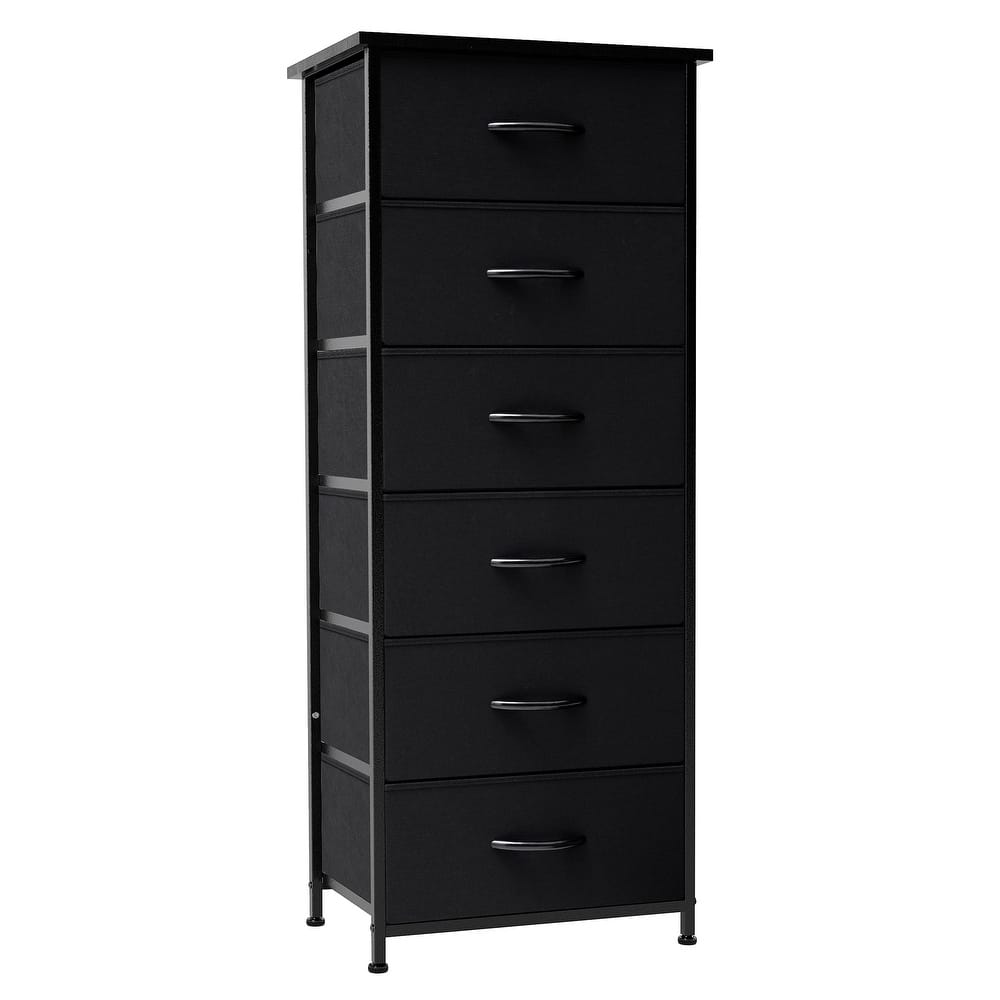 Crestlive Products 6 Drawers Vertical Dresser Storage Tower with Wood Top