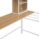 preview thumbnail 12 of 24, Full Size Loft Bed with Desk and Shelf , Loft Bed with Ladder, White