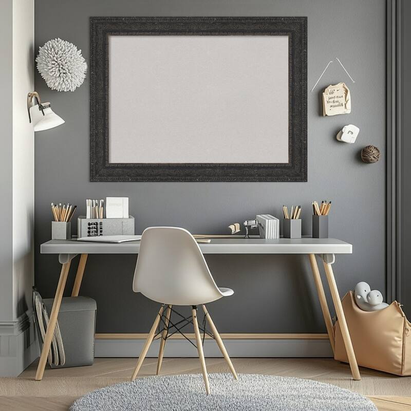 Attic Aged Black Wood Framed Cork Board - Bulletin Board, Organization Board, Pin Board