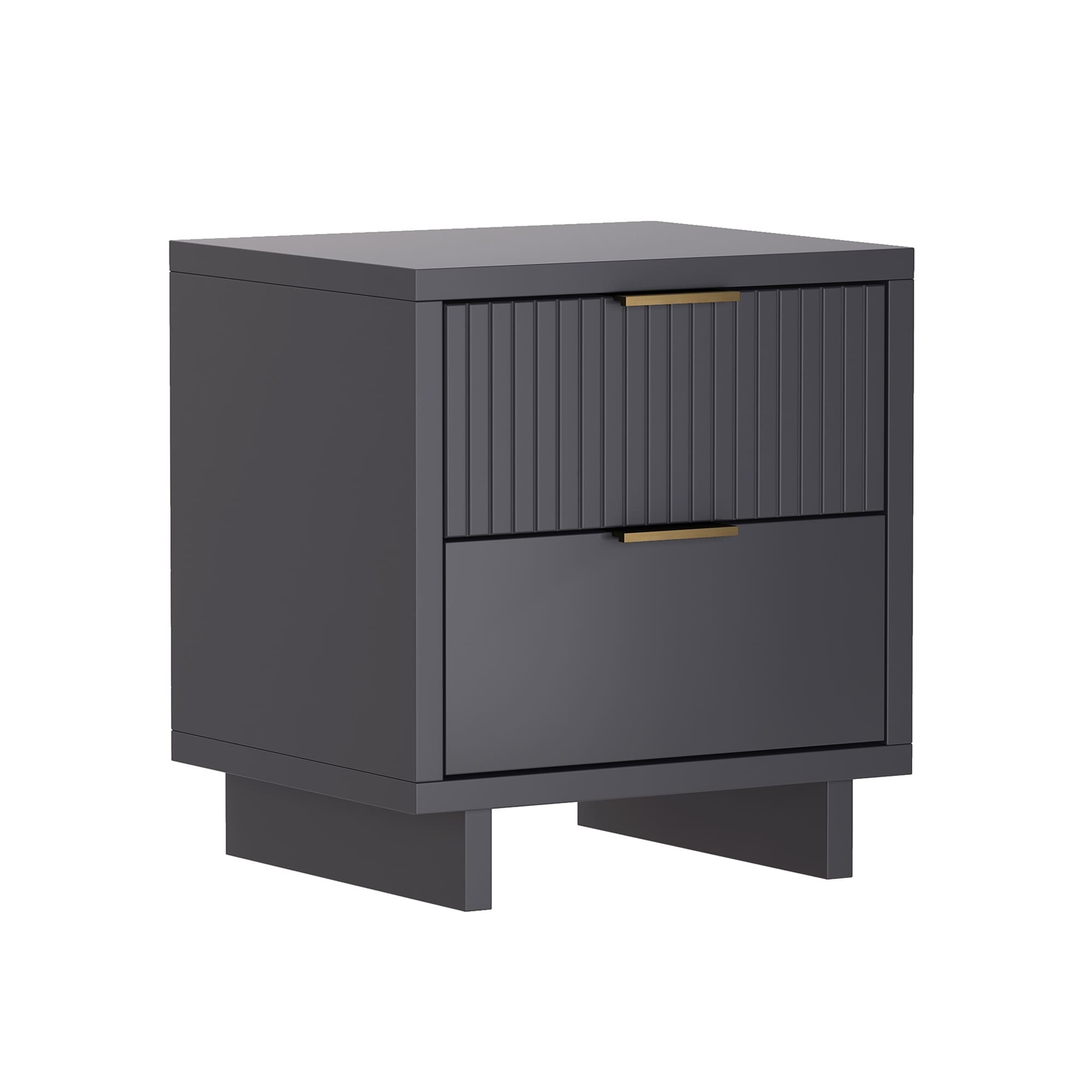Elara 18 Inch Solid Wood Mid Century 2 Drawer Nightstand