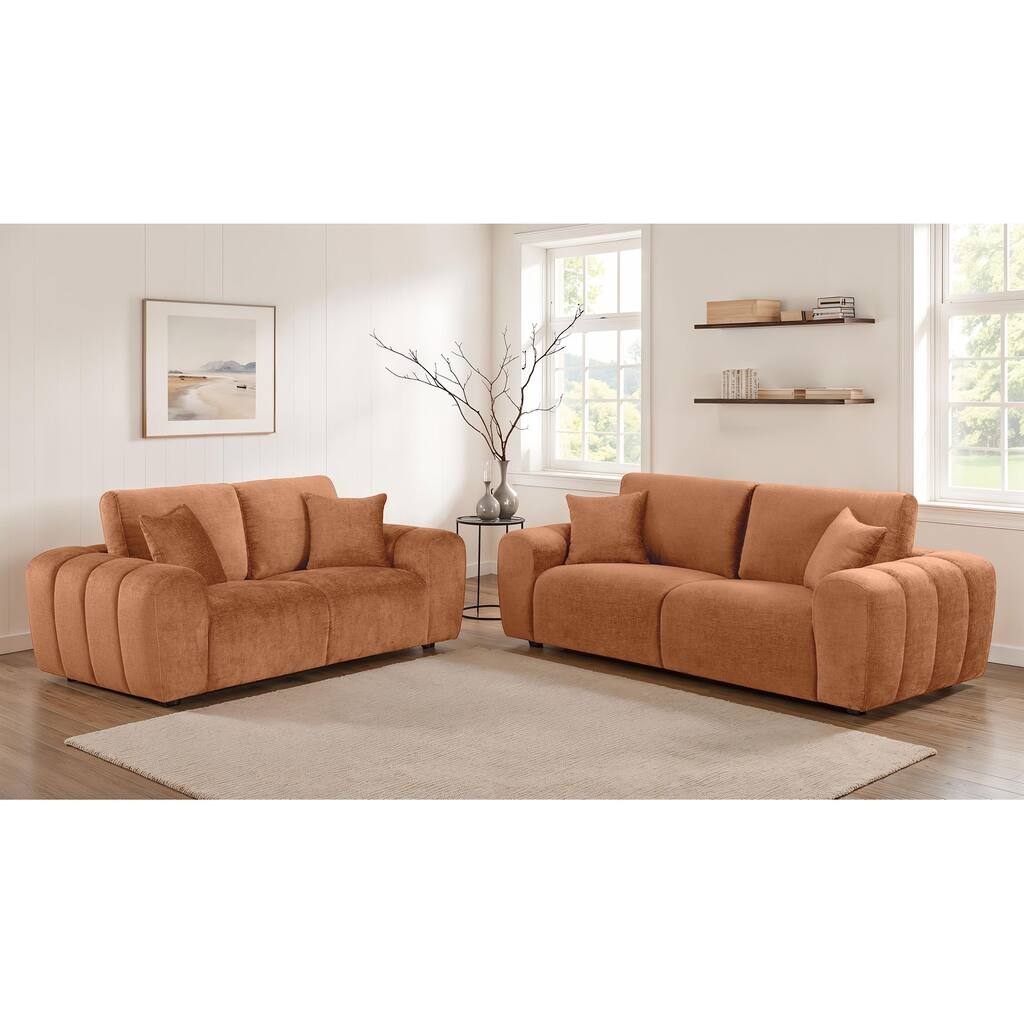 Burnett Chenille Upholstered Sofa Set