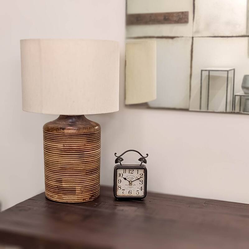 Millerville 27" Table Lamp with Fabric Shade, Brown