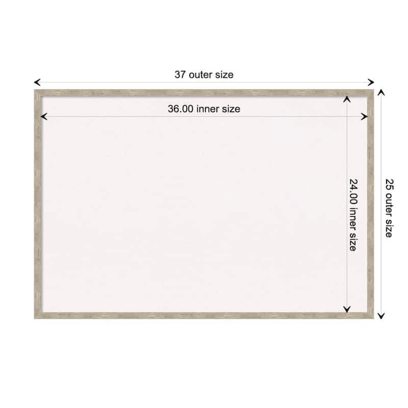 Imprint Wood Framed White Corkboard Bulletin Board - Imprint Light Pewter - Board Size 36x24