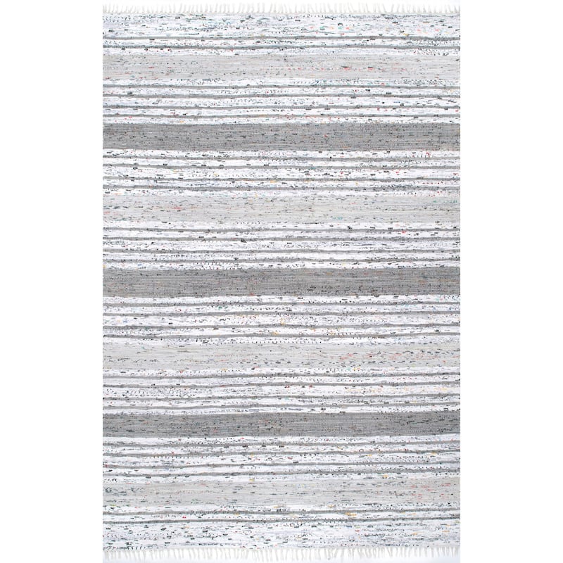 Nuloom Seraphina Mottled Stipe Cotton Tassel Area Rug