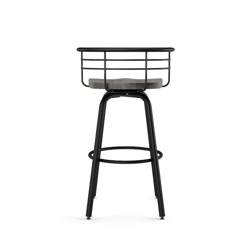 Amisco Brisk Swivel Counter Stool with Distressed Wood Seat