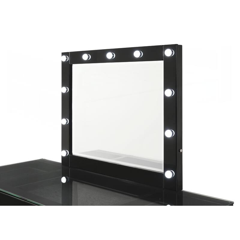 Glam LED Lights in Frame Mirror Vanity Top Landscape Mirror