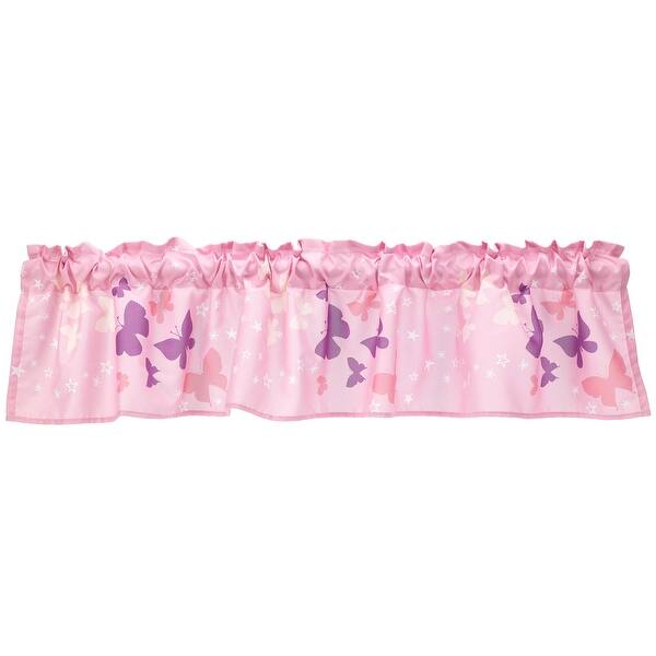 slide 2 of 4, Bedtime Originals Butterfly Kisses Pink Window Valance