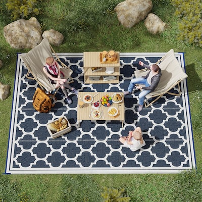 Outsunny Reversible Outdoor RV Rug, Patio Floor Mat, Plastic Straw Rug for Backyard, Deck, Picnic, Beach, Camping