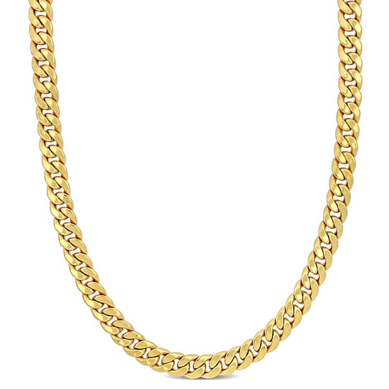 Miadora 6.6mm Curb Chain Necklace in 10k Yellow Gold- 20 in