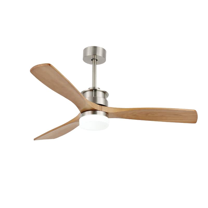 Oaks Aura Gamay 52 in. LED Indoor Solid Wood Reversible Scandi-Japanese Ceiling Fan With Latest DC Motor Technology