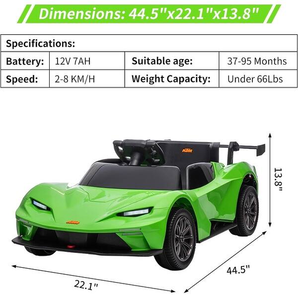 dimension image slide 2 of 3, 12V Ride On Car for Kids