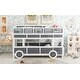 preview thumbnail 8 of 17, Grey+White Twin over Twin Solid Wood Bus-Shaped Bunk Bed with Wheels
