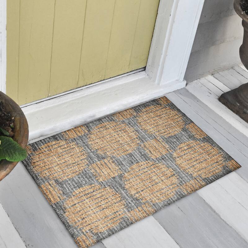 Indoor/ Outdoor Yuma Circles Washable Rug