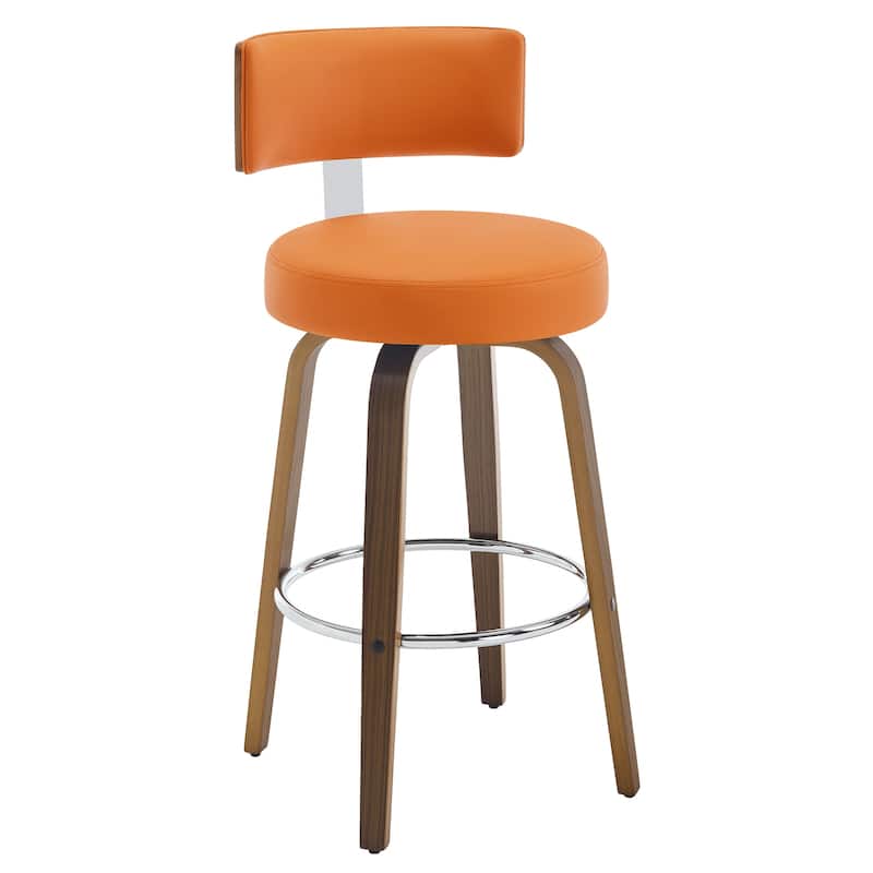 Upholstered Wood Swivel Bar/ Counter Stools, Set of 3