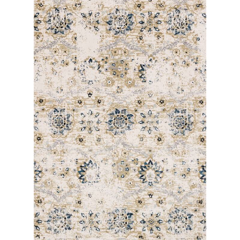 Alexander Home Verona Transitional Botanical Rug - 6'7" x 9'2" - Ivory/Multi - Rectangle