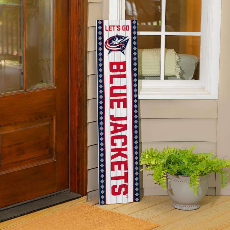 47" Double Sided Seasonal Porch Leaner, Columbus Blue Jackets - 47" x 11.25"