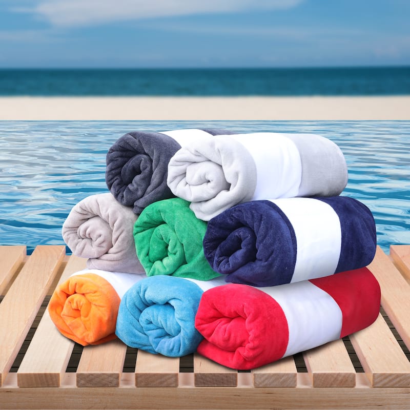 Superior Cotton Cabana Stripe Standard Size Towel/ Chaise Lounge Chair Cover