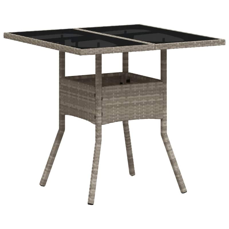 vidaXL Garden Table Light Grey PE Rattan Medium UV-resistant materials - 31.5 x 31.5 x 29.5