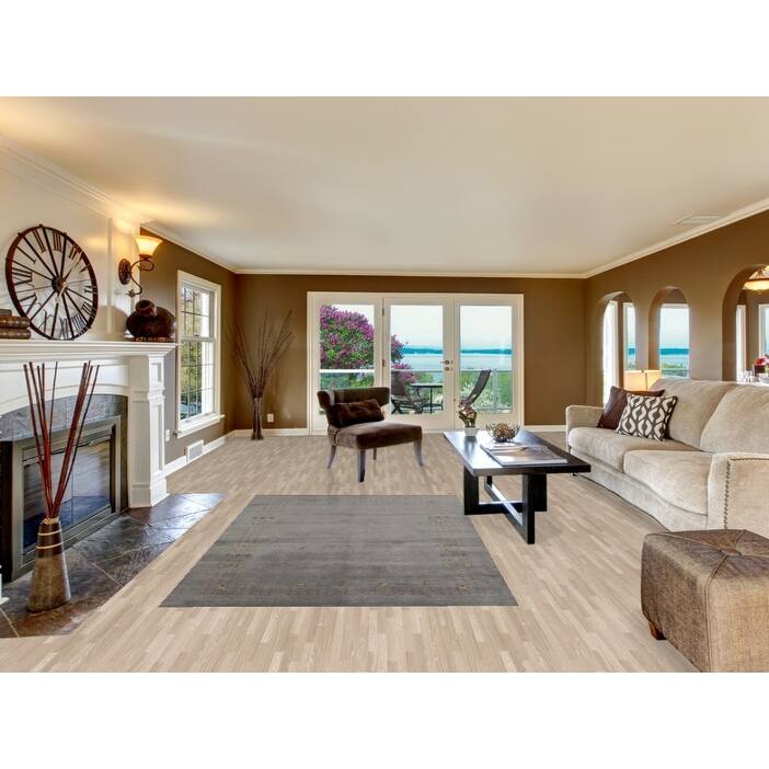 Hand Knotted Oriental 100% Wool Carpet Tribal Tribal Greys & Charcoal Gabbeh Area Rug - 7' 10'' X 5' 1''