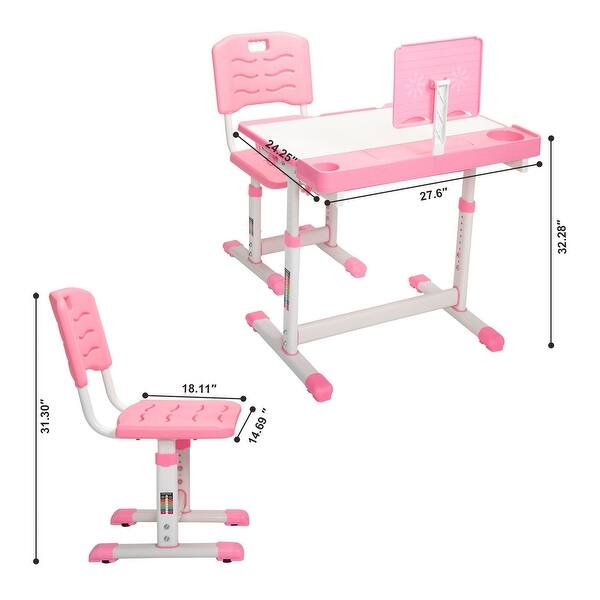 Kids Desks Height Adjustable Children Desk and Chair Set Sturdy Table 35974394