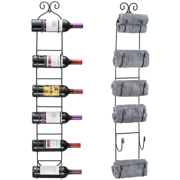 Wine bottle sales towel rack