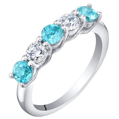 Sterling Silver 0.5 ct Swiss Blue Topaz Stackable Ring