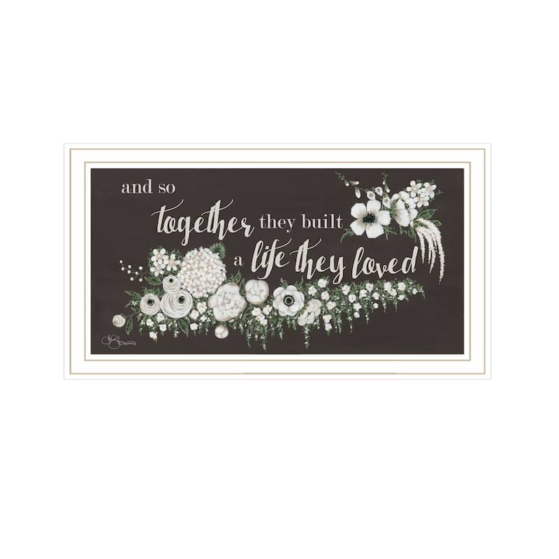 TrendyDecor4U Contemporary "Together They Built" Framed Print Wall Art - White