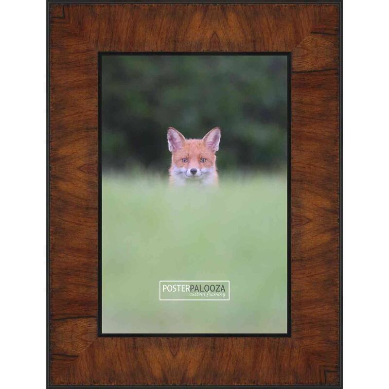 14x20 Contemporary Walnut Complete Wood Picture Frame with UV Acrylic, Foam Board Backing, & Hardware - Brown