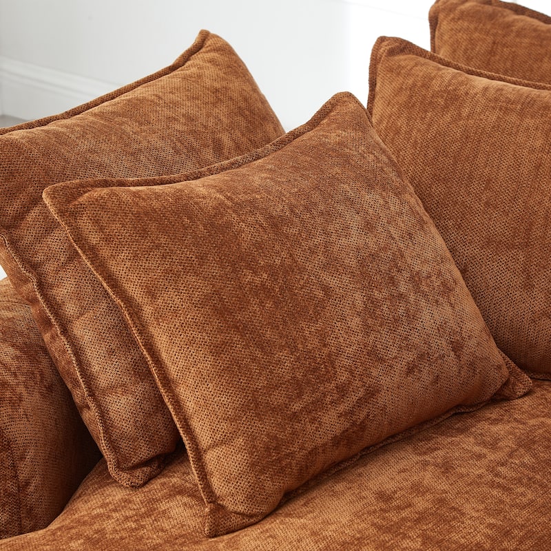 Round Chaise Lounge with Multiple Pillows by Harper&Bright Designs