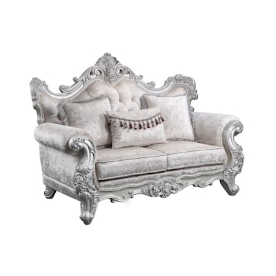 Traditional Loveseat Champagne With Silver Brush