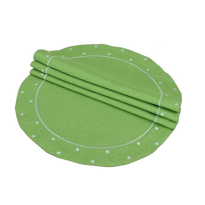 Breen Polyester Polka Dots Round Placemat 16" - Blue