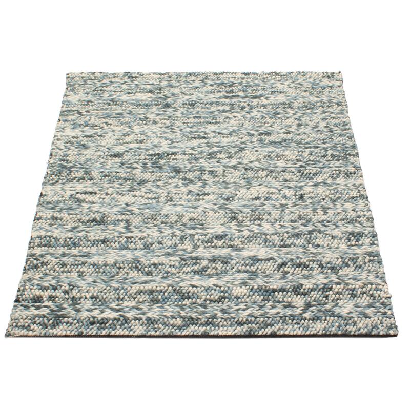 ECARPETGALLERY Braid weave Sienna Teal Wool Rug - 4'11 x 6'8