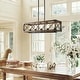preview thumbnail 17 of 27, LALUZ Farmhouse 5-Light Rectangle Wood Chandelier Rustic Island Lights for Dining Kitchen Island