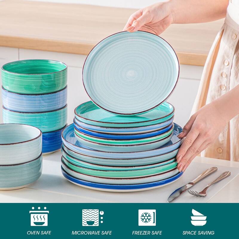 vancasso Bonita 18-Piece Round With Colourful Dinnerware Set