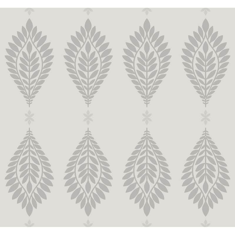 Seabrook Designs Lillian August Mirasol Palm Frond Unpasted Wallpaper - 27 in. W x 27 ft. L - Cove Gray