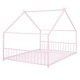 preview thumbnail 5 of 5, Full Size Metal House Bed, Pink