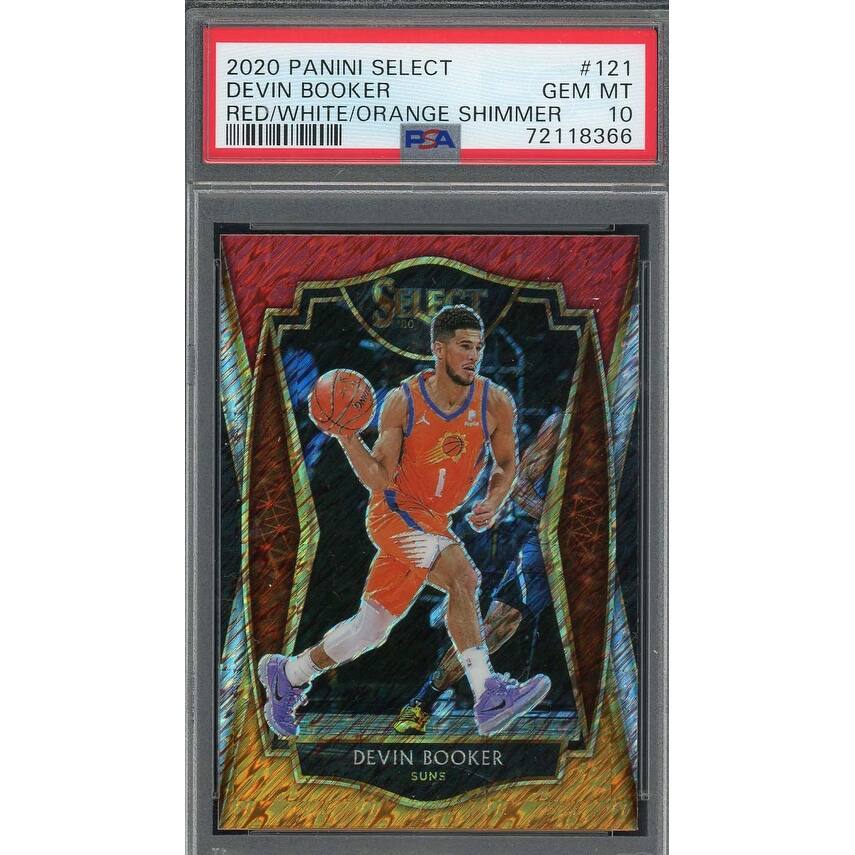 Devin Booker 2020 Panini Select Red/White/Orange Shimmer Card #121 Graded PSA 10 - 8'6" x 11'6"