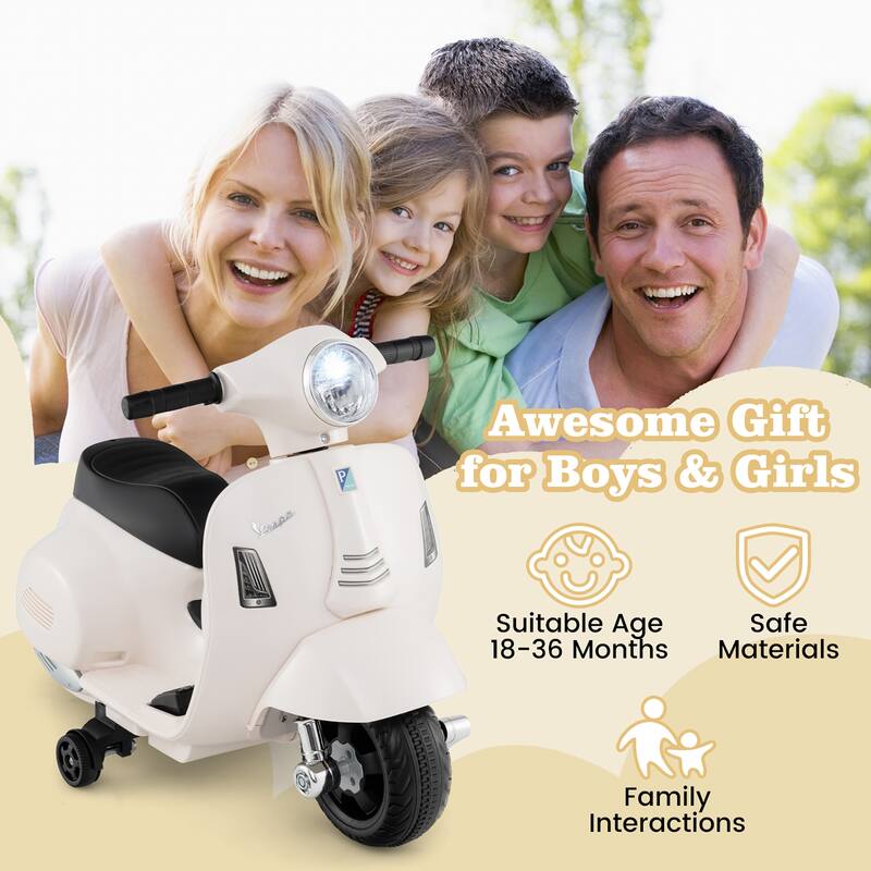 Gymax Kids Ride on Motorcycle w/ Training Wheels Headlight Horn 6V - See Details