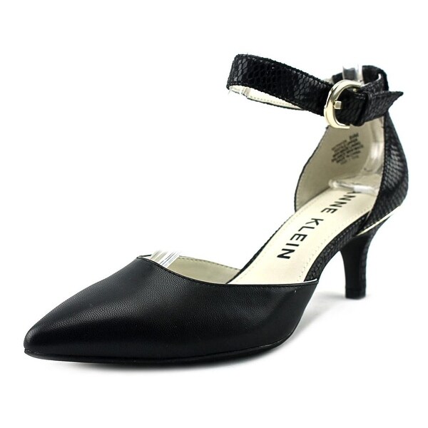 Anne Klein Fayza Women Pointed Toe Canvas Black Heels