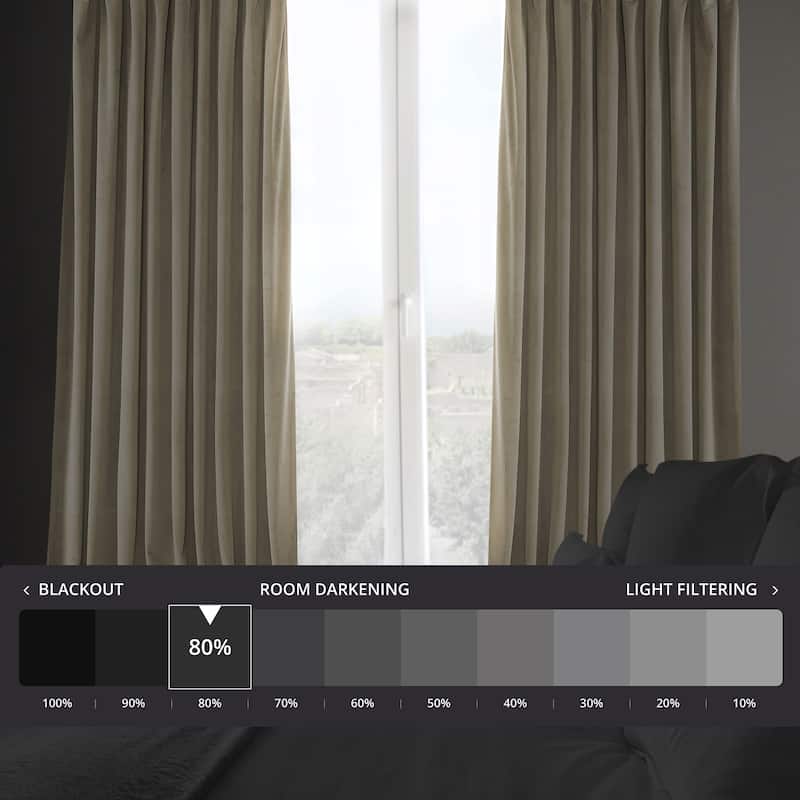 Exclusive Fabrics Extra Wide Heritage Plush Velvet Room Darkening Curtain (1 Panel)