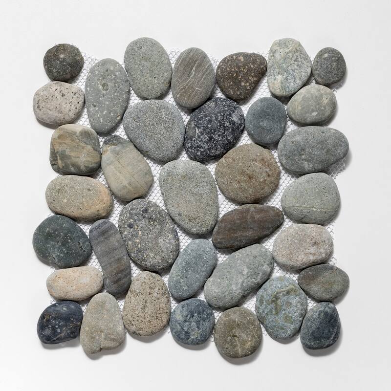 Classic Pebble 11 in. x 11 in. Mesh-Mounted Mosaic Wall and Floor Tile