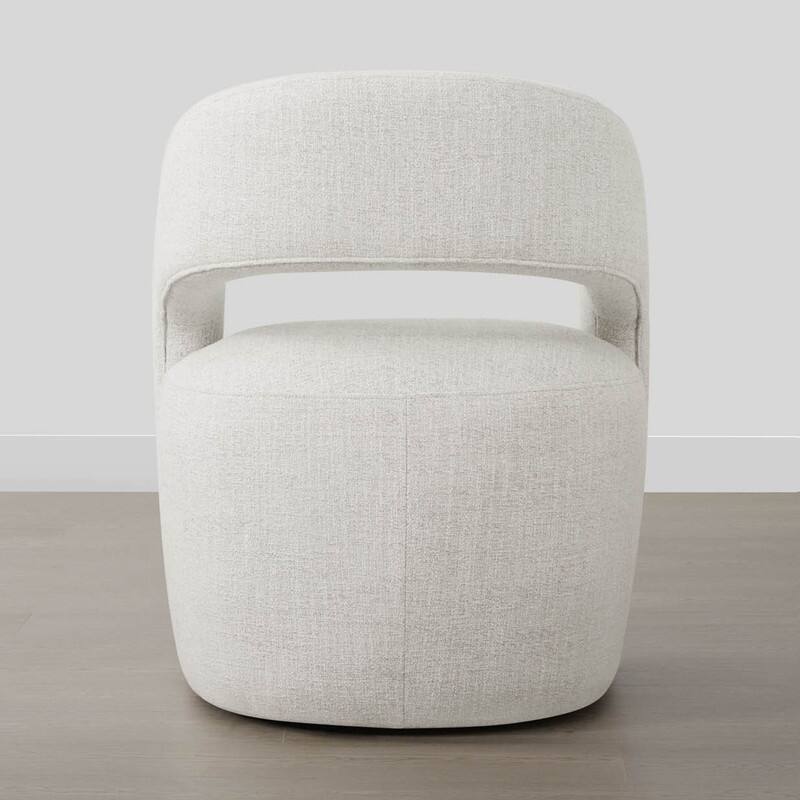 Spruce & Spring Modern Barrel Dining Chair with Casters Rolling Accent Chair