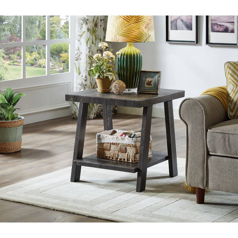 Contemporary Wood Shelf Side Table