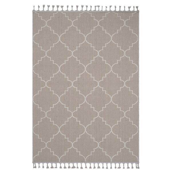 slide 2 of 15, LOOM & LUXE Collection Ivory/Trellis Indoor/Outdoor Area Rug 120" D x 93" W x 0.28" H
