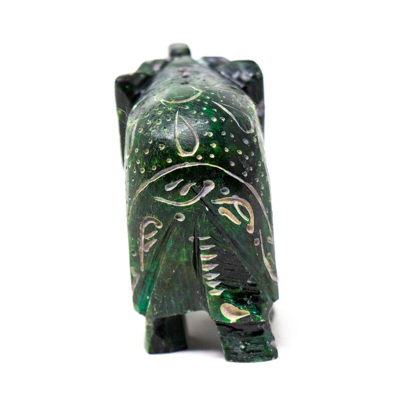Handmade Elephant Soapstone Incense Holder with Stick Incense