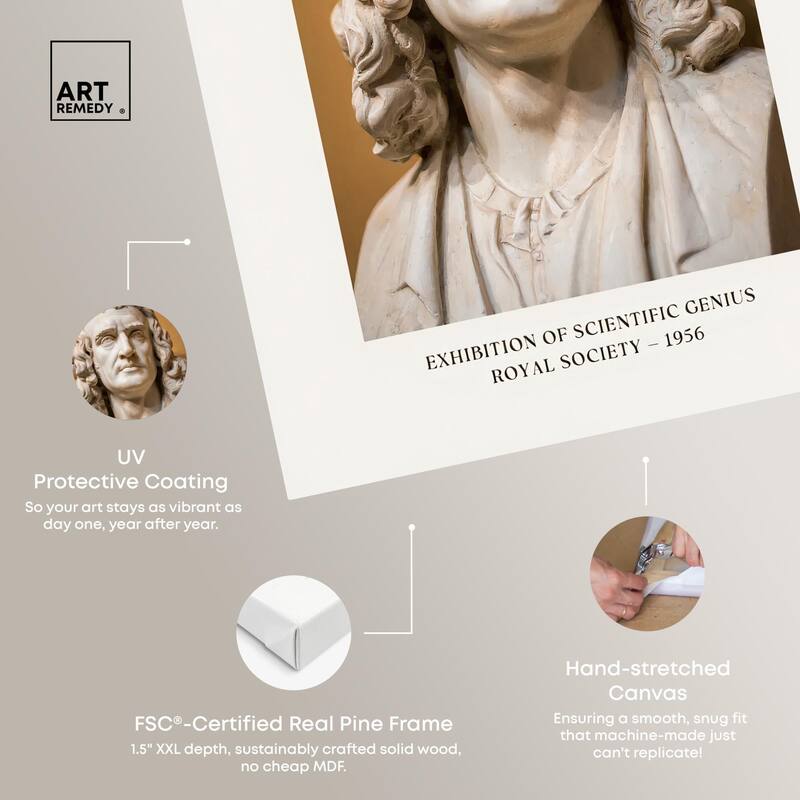 Newton's Likeness in Marble Canvas by Art Remedy, Gallery Wrapped