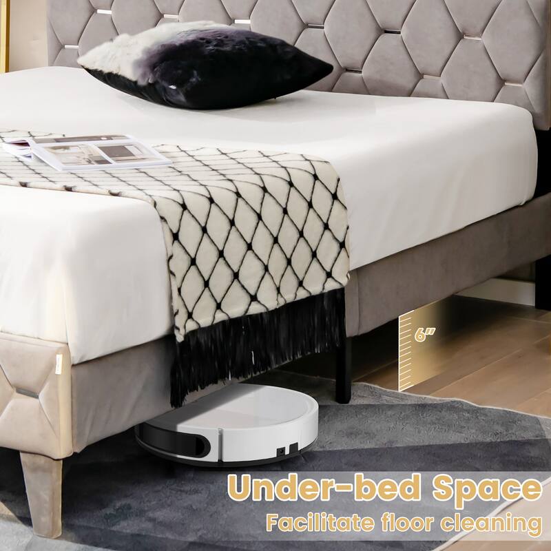 Costway Bed Frame Upholstered Platform Mattress Foundation with